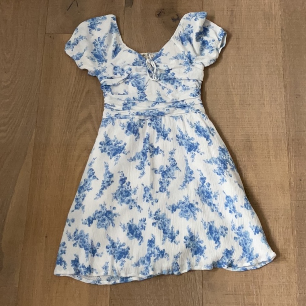 Rachel Paige Floral Blue and White Women's Mini Dress